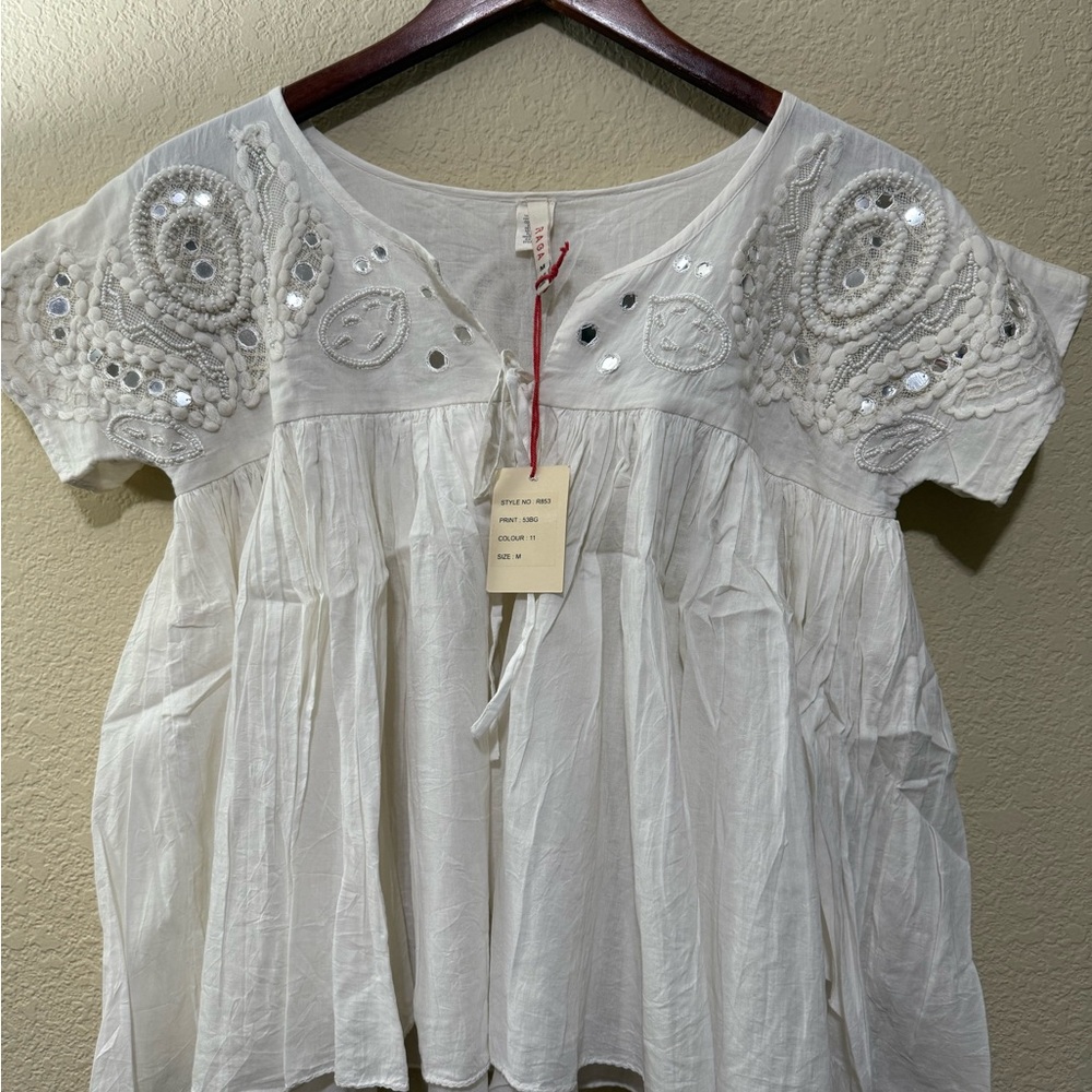RAGA Ivory/Creme color Embroidered Women's Top